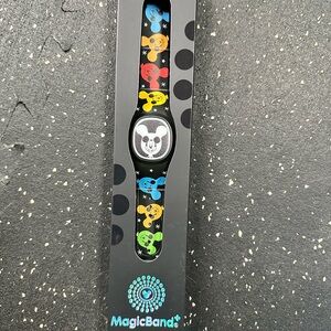 Disney Black MagicBand with Multicolor Mickey Icons